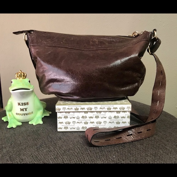 Juicy Couture vintage leather bag boho hobo - Picture 2 of 12